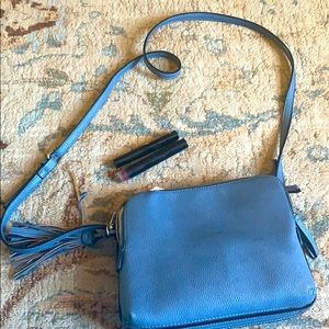 Kara &Alex shoulder bag in chenille blue
